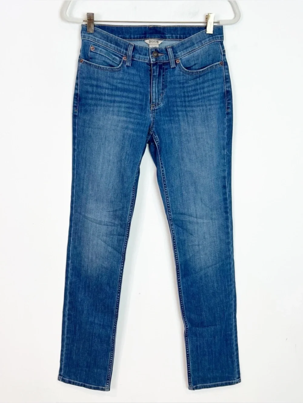 DULUTH TRADING STRAIGHT LEG MID RISE JEANS WOMENS SZ 4 x 33